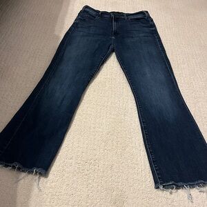 MOTHER Women's hustler ankle fray Dark Blue Color is Mint Condition